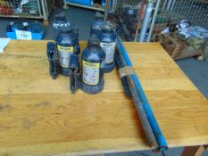 5 x Weber 3 ton Hydraulic Jacks