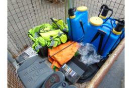 1 x Stillage Knapsack Sprayers, Safety Clothing, Foot Massager, Cassettes etc