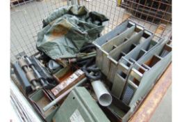 1 x Stillage of Ammo Cans, New Track Links, Tarpaulin etc