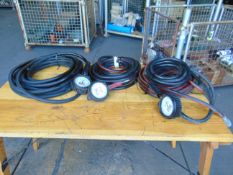 3 x Air Lines and Schrader Type Inflators