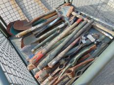 1x Stillage Shovels Picks, Sledge Hammers, Axes etc