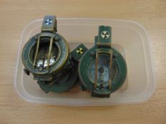 4x Stanley London British Army Brass Prismatic Compass in Mils Nato Marks