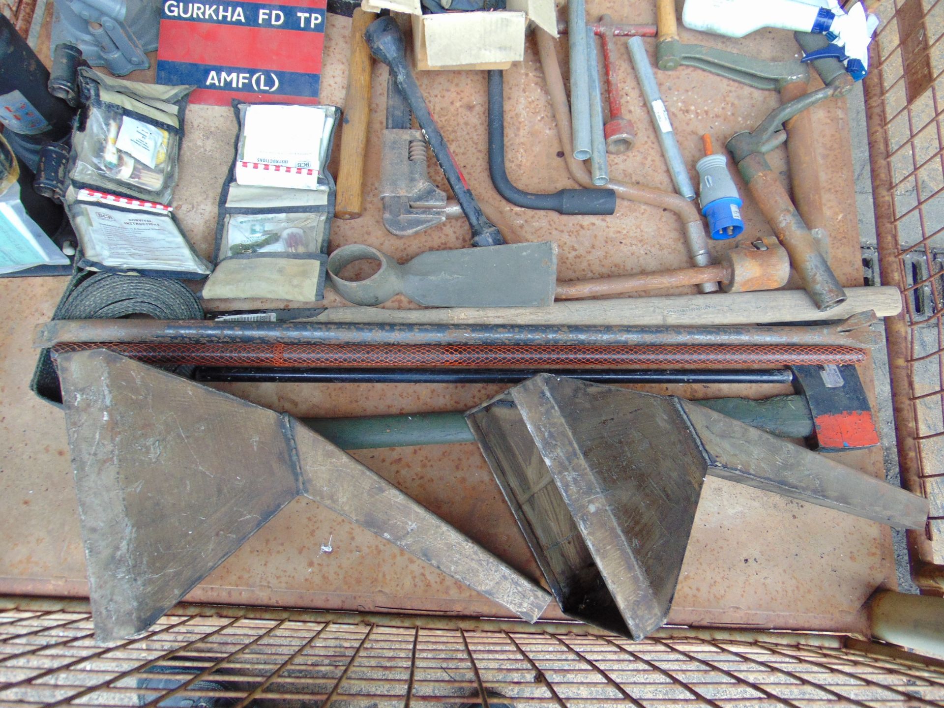 1x Stillage of Tools, Jacks Survival Kits, Axes, Rivets, etc - Image 2 of 9