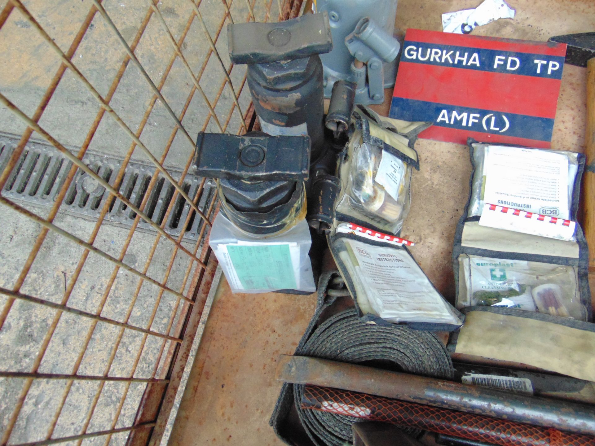 1x Stillage of Tools, Jacks Survival Kits, Axes, Rivets, etc - Image 3 of 9