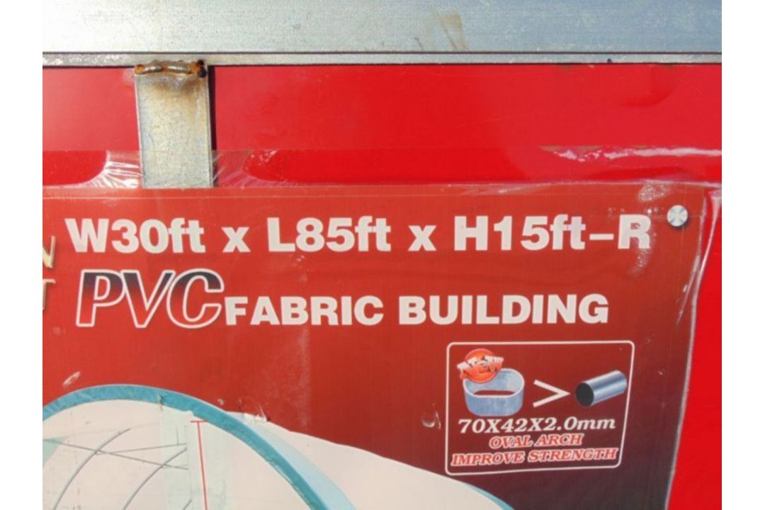 Heavy Duty Storage Shelter 30'W x 85'L x 15' H P/No 308515R - Image 4 of 6