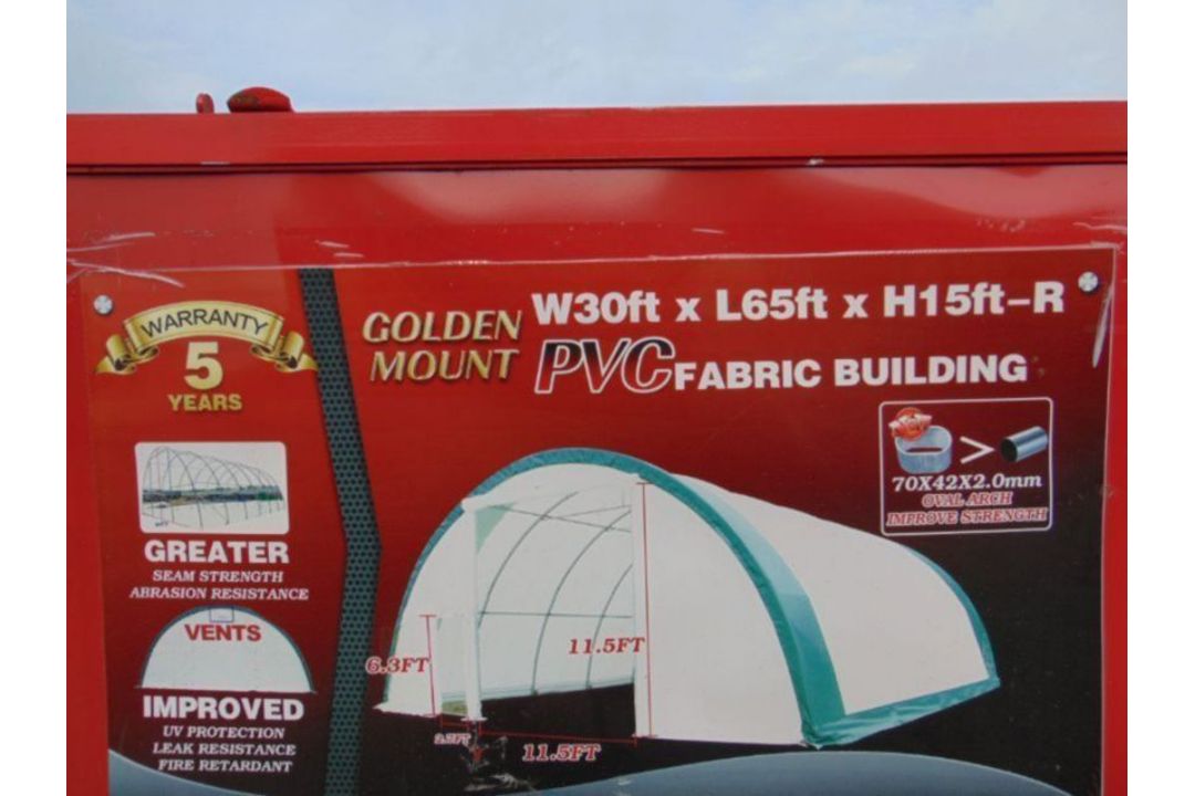 Heavy Duty Storage Shelter 30'W x 65'L x 15' H P/No 306515R - Image 2 of 4