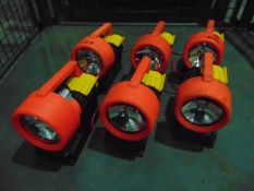 Orange Wolf Safety Lamps x 6 C/W Charger Base