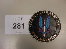 SAS Hand Painted Cast Iron Wall Plaque