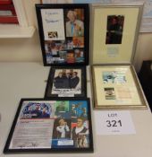 5 x Framed Photos W/ Signatures inc Depeche Mode, Dickie Valentine ect.