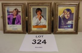3 x Framed Photos W/ Signature inc Fern Britton, Pauline Quirke, Simon Mayo