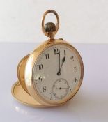 An Edwardian stem-wind open-face pocket watch with Arabic numerals