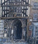 Robert William Hill (1932-1990), ST. BARTHOLOMEW GATEHOUSE, SMITHFIELDS, oil on canvas