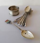 A Victorian silver napkin ring with etched decoration