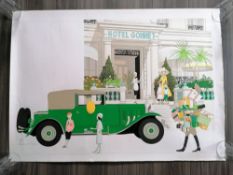 Denis Paul Noyer (French b.1940), Mercedes 370 and Hotel Gonnet, signed lithograph 186/250