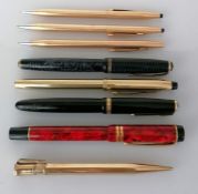 A 9ct gold Mordan Everpoint propelling pencil, patent 307227, 12 cm, hallmarked, 25.8g