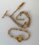 A mid-century ladies Helvetia dress watch with 9ct gold case and strap, hallmarked, 7g