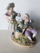 A late 19th century Meissen Four Seasons allegory of autumn, designed by Michel Victor Acier 