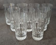 A set of eight Baccarat clear crystal Harmonie highball tumblers (340ml), each 14 cm H
