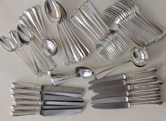 An assortment of late Victorian Hanoverian-style silver flatware