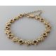 A 9ct gold bracelet with diamond and garnet floral design, hallmarked, 15.5 cm, 20g - Image 1 of 3
