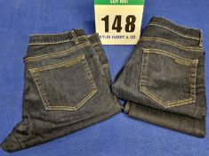 Two Pairs of PRADA Men's Jeans:- - Stretch Denim 5-Pocket Jeans in Navy Rinse Wash with Contrast