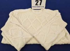 A PRADA Chunky Knit 100 per cent Virgin Wool Jumper in White, Size 52