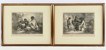 HUET, Jean Baptiste, zwei Radierungen, 