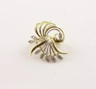 PERLCLIP, 585/ooo Weißgold/Gelbgold, besetzt mit acht Diamanten, Dm 2,5, 3,8g 