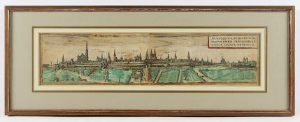 BRAUNSCHWEIG, kolorierter Kupferstich, 11 x 47, aus 