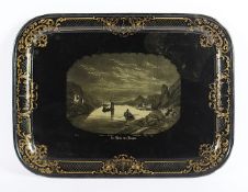 LACKTABLETT MIT RHEINANSICHT, 