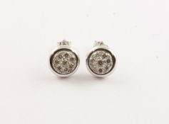 PAAR BRILLANT-OHRSTECKER, 750/ooo Weißgold, Juwelier VASSILIOU, besetzt mit je acht Brillanten von 