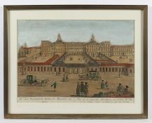 Die neue kurfürstliche Köllnische Residenz zu Bonn, Kupferstich, koloriert, R.
