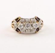 Diamantring, 585/ooo Gelbgold und Weißgold