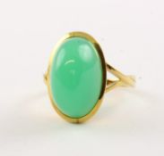 Chrysopras Ring, 750/ooo GG, 8,2g