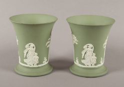 zwei Becher, Jasper green, Wedgwood, A.20.Jh.