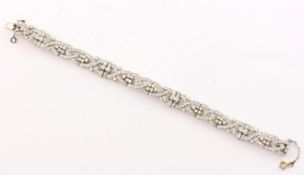 Diamant Armband, WG oder Platin, rest., 40,3g