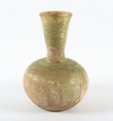 ENGHALS-KUGELFLASCHE, Glas, besch. und rest., RÖMISCH, ca.4.Jh.n.Chr.