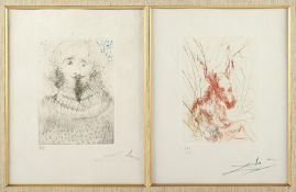 Dali, Salvador, zwei Radierungen, R.