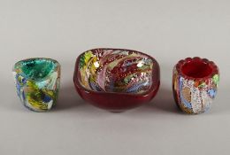 drei Schalen, wohl Toso, Murano