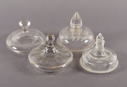 Vier Barockglasdeckel, BÖHMEN, um 1740
