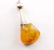 Bernsteinanhänger, Silber, L 10, 41,3g