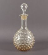 Karaffe mit Noppendekor, Glas, E.19.Jh.