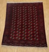 Teppich Tekke-Bouchara, sehr feine Knüpfung, Türkmenien, 290 x 228, Zustand B