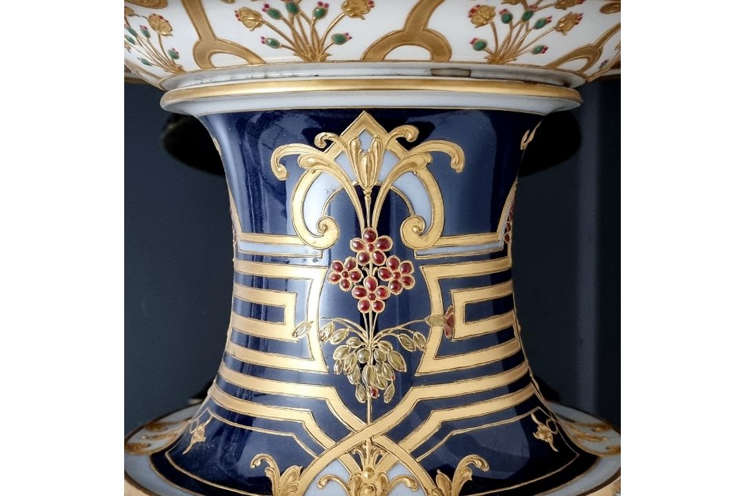KPM Berlin, große Victoria Vase, 104 cm, „Juwelendekor“ - Bild 7 aus 16