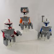 3 Large Star Wars 3D Printed figures in LEGO style