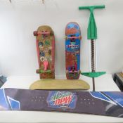 Snowboard, 3 Skateboards & Pogo Stick