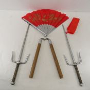 Martial Arts Weapons- Fan, Sai Daggers, Nunchuks