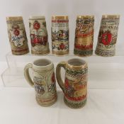 7 Stroh's Ceramarte Beer Steins