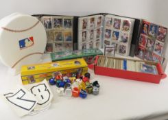 Mixed sports cards in binders & boxes