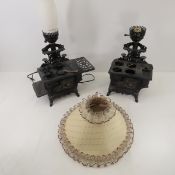 2 Crescent stove lamps, 1 complete, 1 for parts